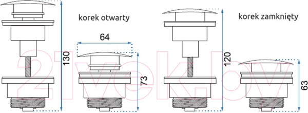 Изображение товара Донный клапан REA A533A (золотой)