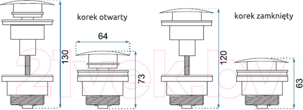 Изображение товара Донный клапан REA A5217 (хром)