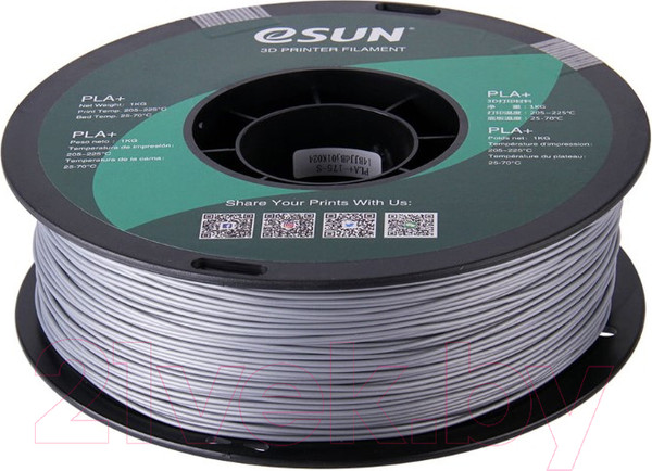 Изображение товара Пластик для 3D-печати eSUN PLA / PLA+175S1 (1.75мм, серебристый)