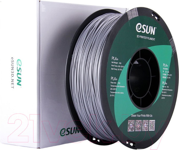 Изображение товара Пластик для 3D-печати eSUN PLA / PLA+175S1 (1.75мм, серебристый)