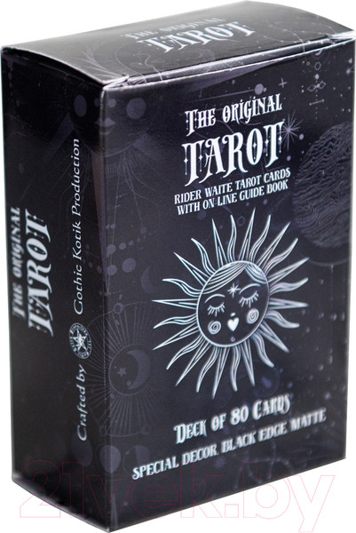 Изображение товара Гадальные карты Gothic Kotik Production Мини Таро Райдера Уэйта классические 78+2 (черный матовый)