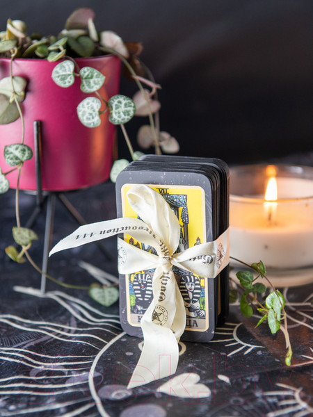 Изображение товара Гадальные карты Gothic Kotik Production Мини Таро Райдера Уэйта классические 78+2 (черный матовый)