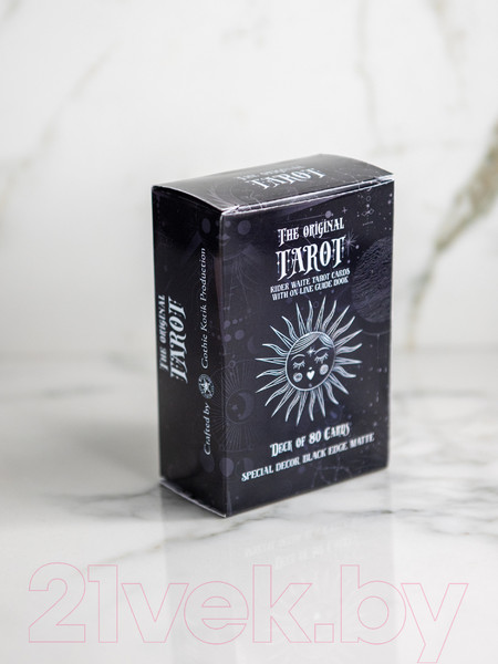 Изображение товара Гадальные карты Gothic Kotik Production Мини Таро Райдера Уэйта классические 78+2 (черный матовый)