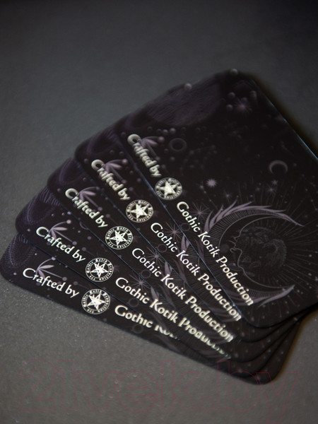 Изображение товара Гадальные карты Gothic Kotik Production Мини Таро Райдера Уэйта классические 78+2 (черный матовый)