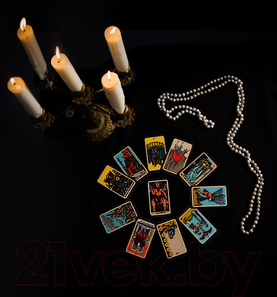 Изображение товара Гадальные карты Gothic Kotik Production Мини Таро Райдера Уэйта классические 78+2 (черный матовый)