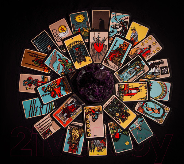 Изображение товара Гадальные карты Gothic Kotik Production Мини Таро Райдера Уэйта классические 78+2 (черный матовый)