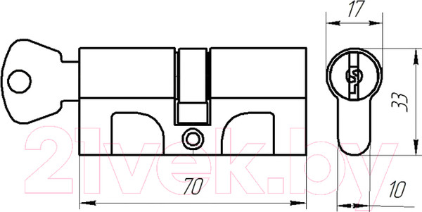 Изображение товара Цилиндровый механизм замка Омега МЦ1 (цинк)