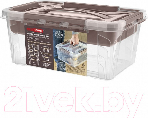 Изображение товара Органайзер для хранения Econova Grand Box / 433224114 (4.2л, коричневый)