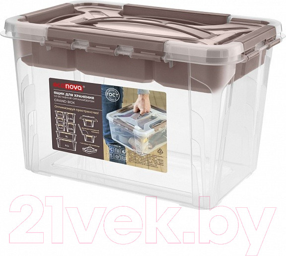 Изображение товара Органайзер для хранения Econova Grand Box / 433224214 (6.65л, коричневый)