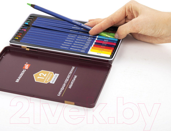 Изображение товара Набор акварельных карандашей Brauberg Art Premiere / 181533 (12цв)