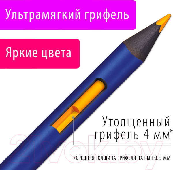 Изображение товара Набор акварельных карандашей Brauberg Art Premiere / 181533 (12цв)