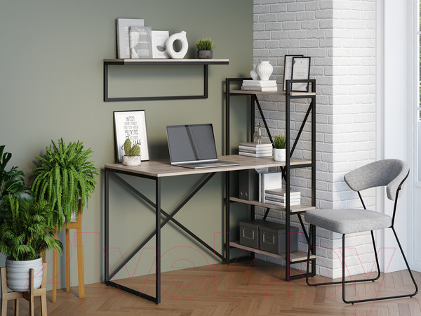 Изображение товара Письменный стол Loftyhome Мальборк Практик-П / 1627829 (смоук)