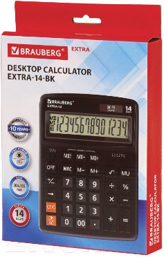 Изображение товара Калькулятор Brauberg Extra-14-BK / 250474 (черный)