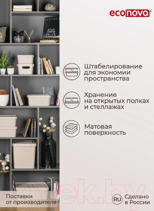 Изображение товара Ящик для хранения Econova Luxe / 433205434 (cветло-бежевый)