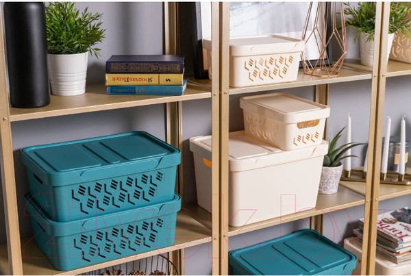 Изображение товара Ящик для хранения Econova Luxe 433205634 (cветло-бежевый)