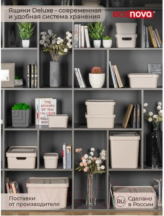 Изображение товара Ящик для хранения Econova Luxe 433205634 (cветло-бежевый)