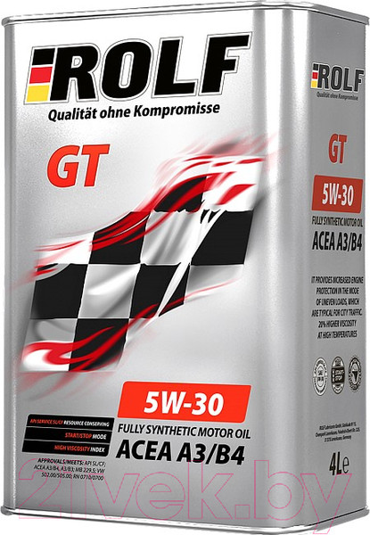 Изображение товара Моторное масло Rolf GT SAE 5W30 A3/B4 / 322620 (4л)