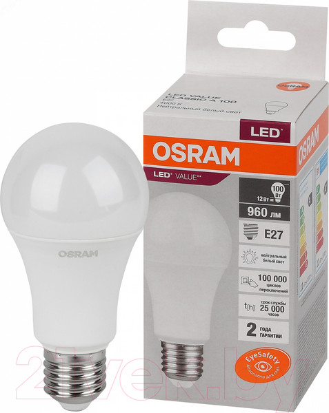 Изображение товара Лампа Osram LED Value А100 12Вт Е27 4000К / 4058075579002