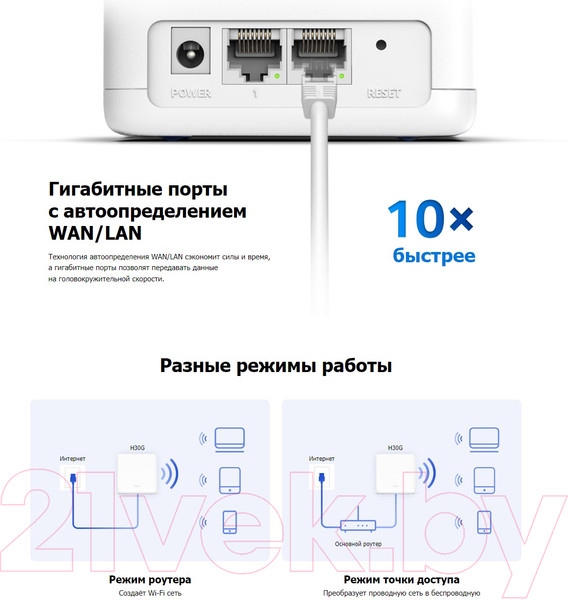 Изображение товара Комплект беспроводных маршрутизаторов Mercusys Halo H30G (2шт)