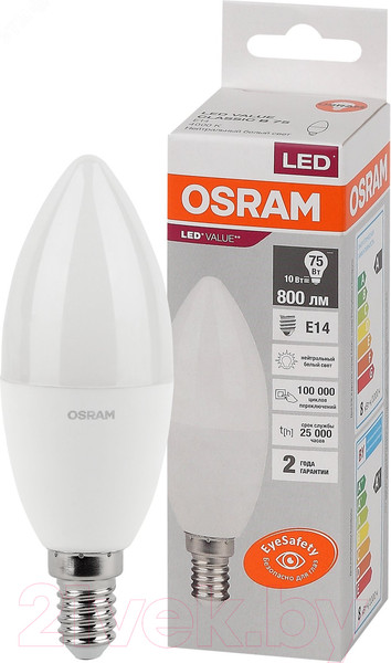 Изображение товара Лампа Osram LED Value В75 10Вт Е14 4000К / 4058075579187