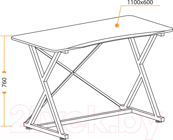 Изображение товара Письменный стол Tetchair GD-05 / 15256 (черный)
