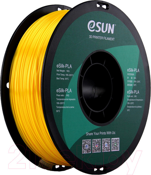 Изображение товара Пластик для 3D-печати eSUN eSilk-PLA / eSilk-PLA175Y1 (1.75мм, 1кг, желтый)