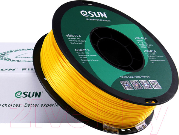 Изображение товара Пластик для 3D-печати eSUN eSilk-PLA / eSilk-PLA175Y1 (1.75мм, 1кг, желтый)