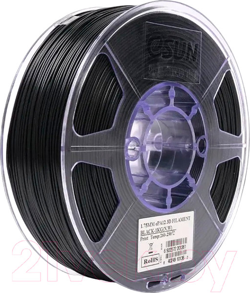 Изображение товара Пластик для 3D-печати eSUN ePA12 / ePA12-175B1 (1.75мм, 1кг, черный)