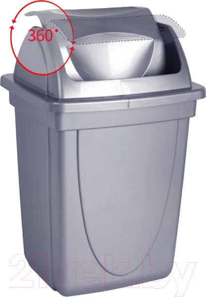 Изображение товара Корзина для бумаг Стамм КР92 (серый металлик)