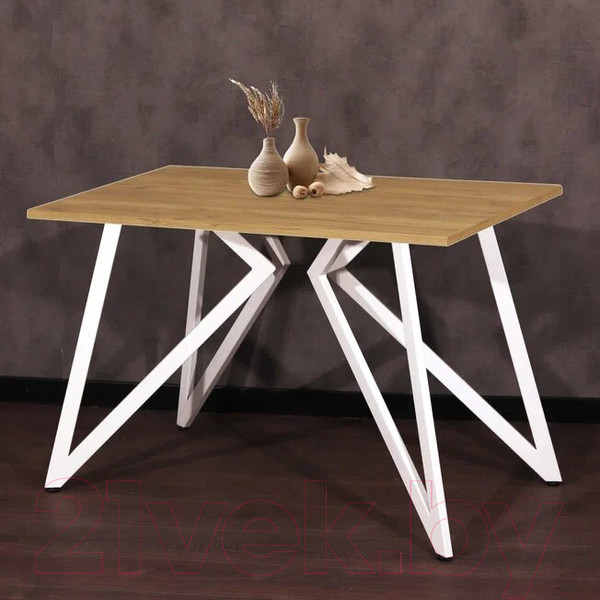 Изображение товара Обеденный стол Millwood Женева Л18 120x70 (дуб золотой Craft/металл белый)