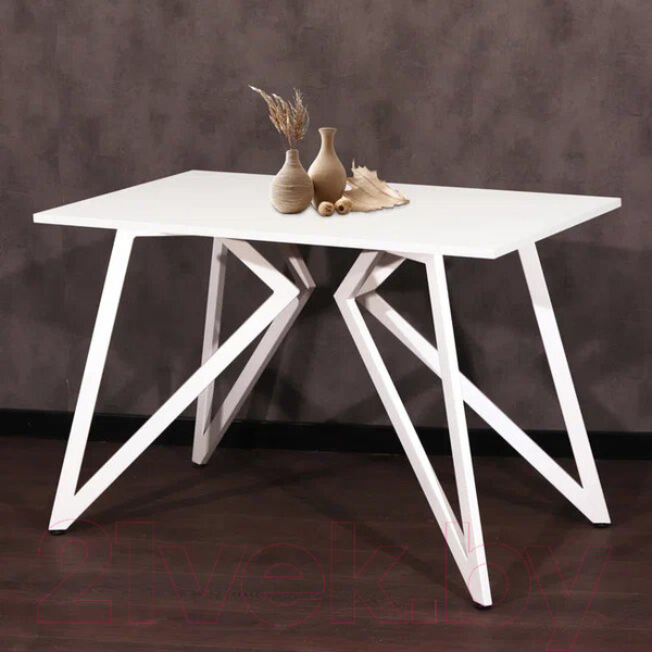 Изображение товара Обеденный стол Millwood Женева Л18 130x80 (белый/металл белый)