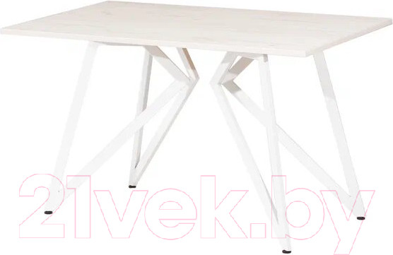 Изображение товара Обеденный стол Millwood Женева Л18 130x80 (дуб белый Craft/металл белый)