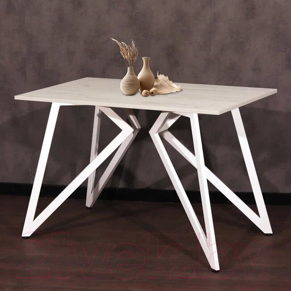 Изображение товара Обеденный стол Millwood Женева Л18 130x80 (дуб белый Craft/металл белый)