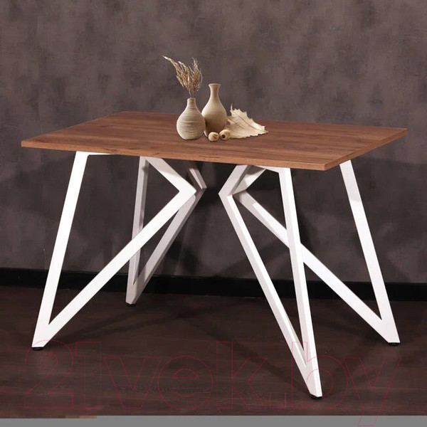 Изображение товара Обеденный стол Millwood Женева Л18 130x80 (дуб табачный Craft/металл белый)