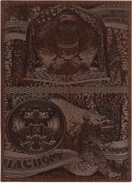 Изображение товара Обложка на паспорт OfficeSpace Медведь / 339843 (коричневый)