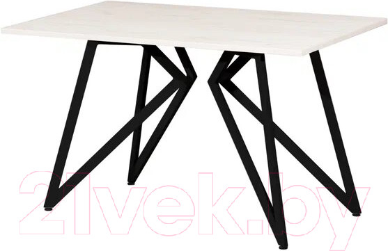 Изображение товара Обеденный стол Millwood Женева Л18 130x80 (дуб белый Craft/металл черный)