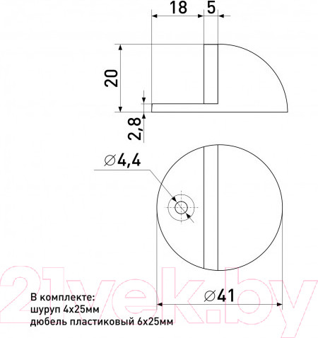 Изображение товара Ограничитель дверной Soller 833 (золото)