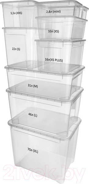 Изображение товара Контейнер для хранения Econova Кристалл / 433204601 (70л, бесцветный)