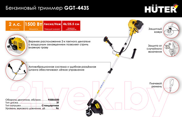 Изображение товара Триммер бензиновый Huter GGT-443S (70/2/59)