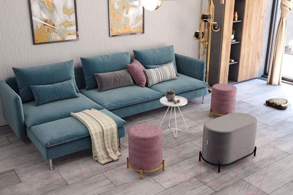 Изображение товара Пуф Sheffilton SHT-B7 (угольно-серый/черный муар)