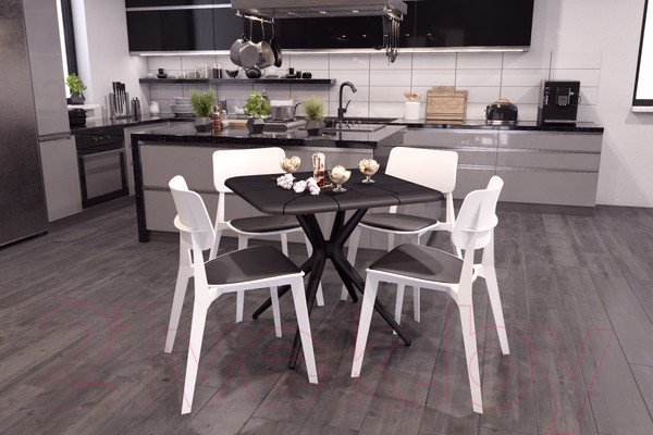 Изображение товара Комплект садовой мебели Sheffilton SHT-DS194 (черный/белый/черный)