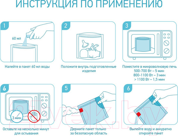 Изображение товара Пакет для стерилизации в СВЧ-печи Roxy-Kids Для стерилизации / RPCK-003 (5шт)