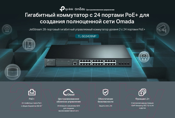 Изображение товара Коммутатор TP-Link TL-SG3428MP