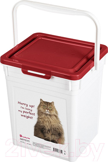 Изображение товара Емкость для хранения корма Lucky Pet Кошки / 434212921 (8л, бордовый)