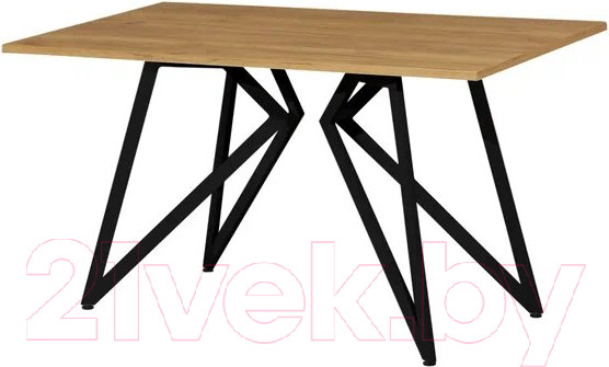 Изображение товара Обеденный стол Millwood Женева Л18 160x80 (дуб золотой Craft/металл черный)
