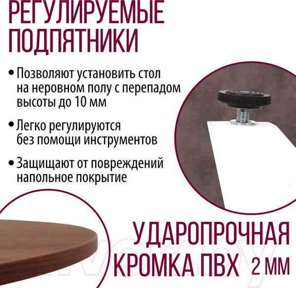 Изображение товара Обеденный стол Millwood Женева Л18 D90 (дуб табачный Craft/металл белый)