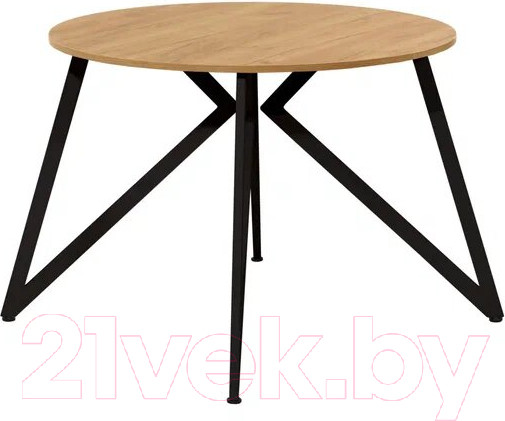 Изображение товара Обеденный стол Millwood Женева Л18 D100 (дуб золотой Craft/металл черный)