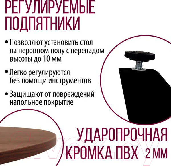 Изображение товара Обеденный стол Millwood Женева Л18 D100 (дуб табачный Craft/металл черный)