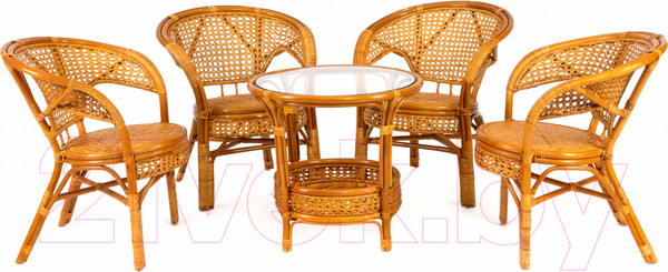 Изображение товара Комплект садовой мебели Tetchair Pelangi 02/15 4 кресла (мед)
