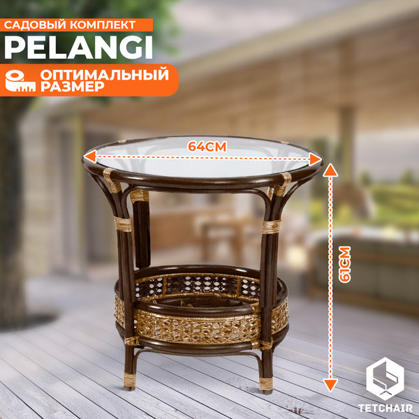 Изображение товара Комплект садовой мебели Tetchair Pelangi 02/15 4 кресла (грецкий орех)